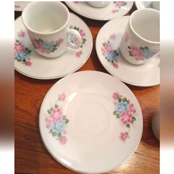 Vintage Children's China Tea Set Of 6 Cups And Saucers. Playset, porcelain - Picture 2 of 5